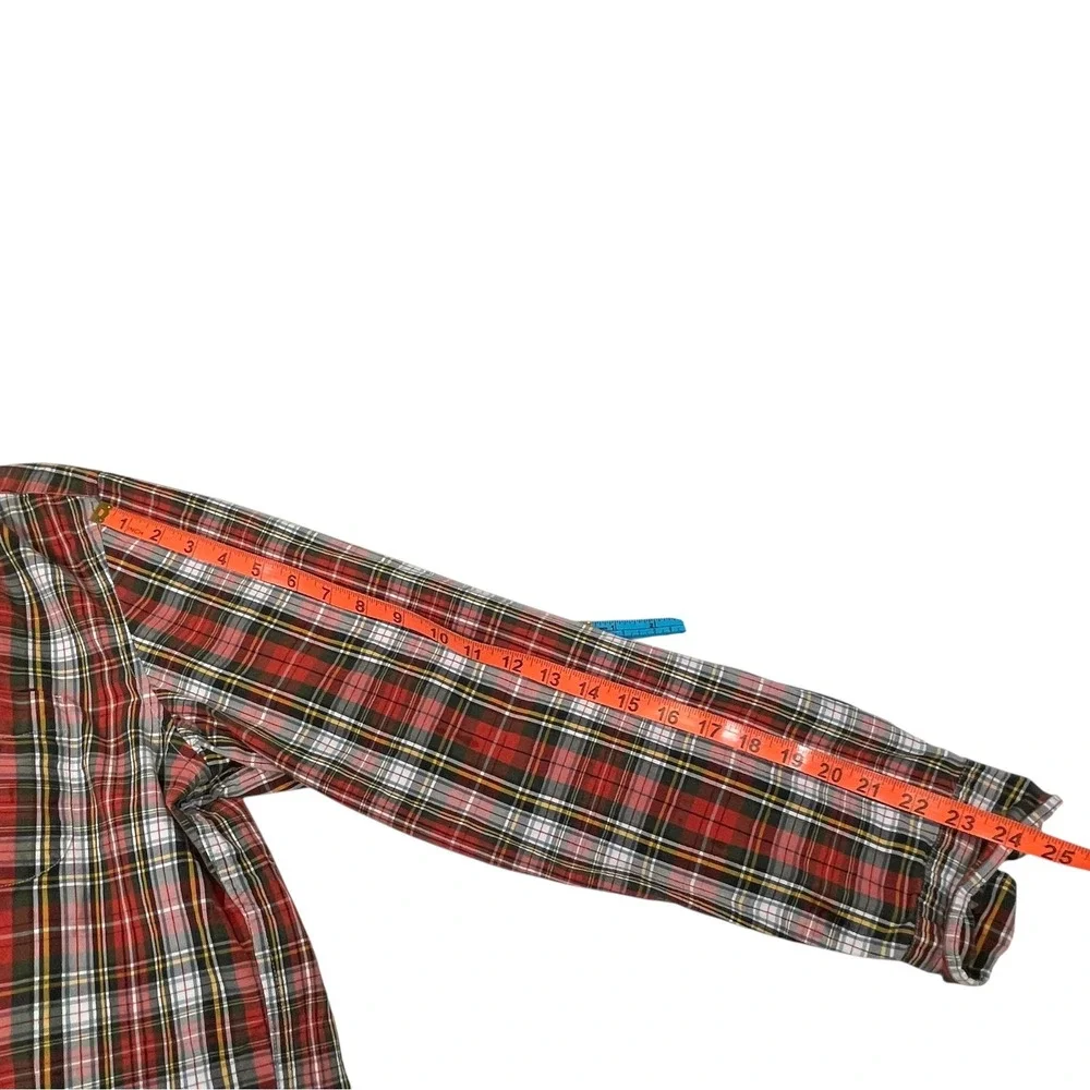 2pk J. Crew XL Red White Plaid Button Down Shirt Classic Fit‎ Preppy Heritage
